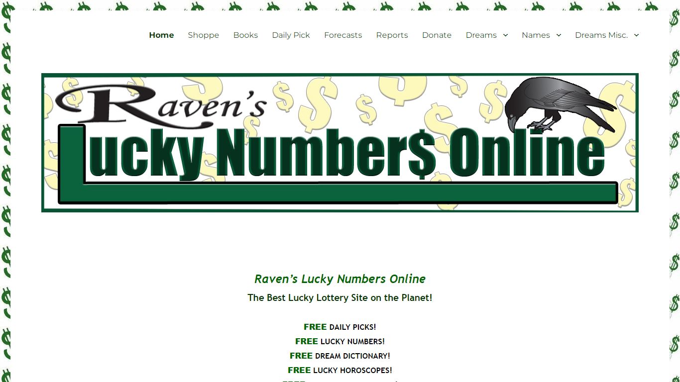 Lucky Numbers Online For Entertainment purposes only © Lucky Numbers ...